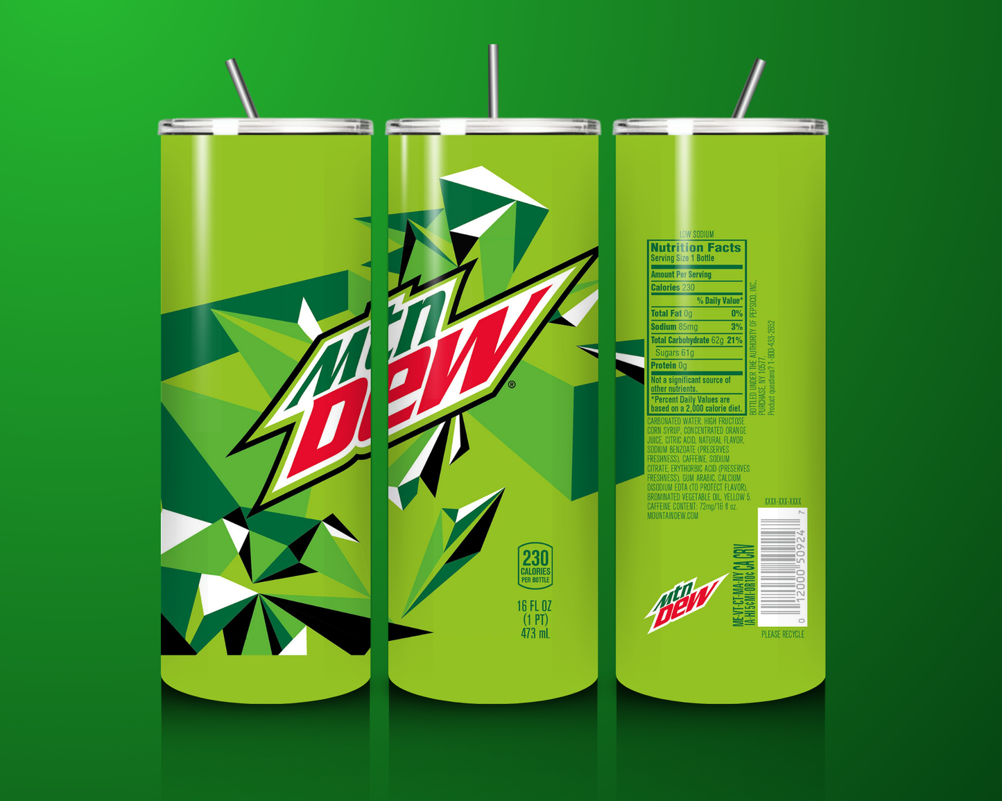 20oz Mt Dew Tumbler