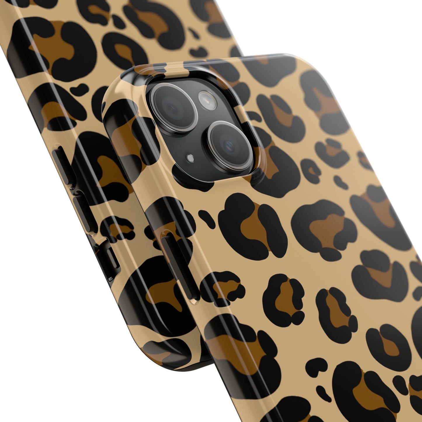 Chic Leopard Print Tough Phone Case - Durable Protection with Style