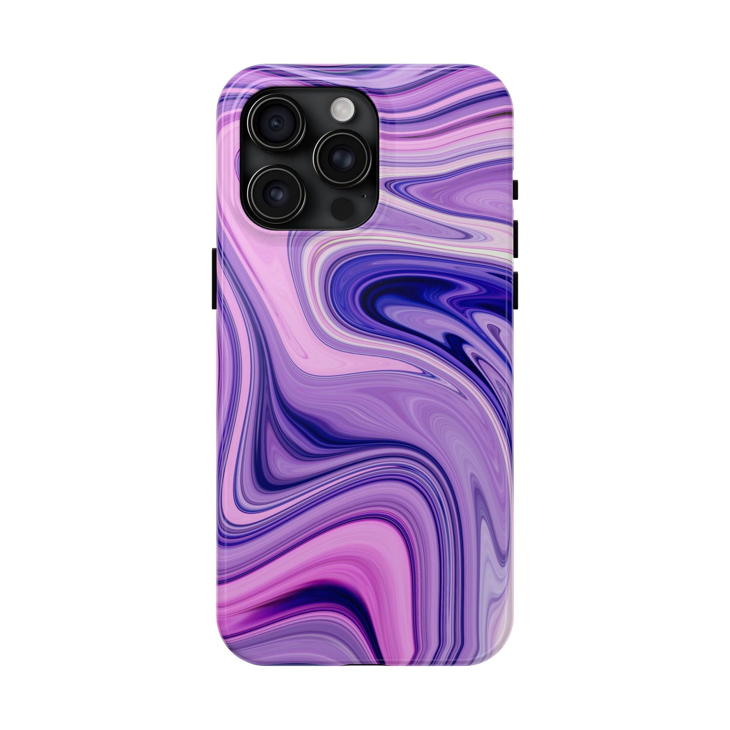 Marble Swirl Tough Phone Case - Artistic Purple and Pink Design