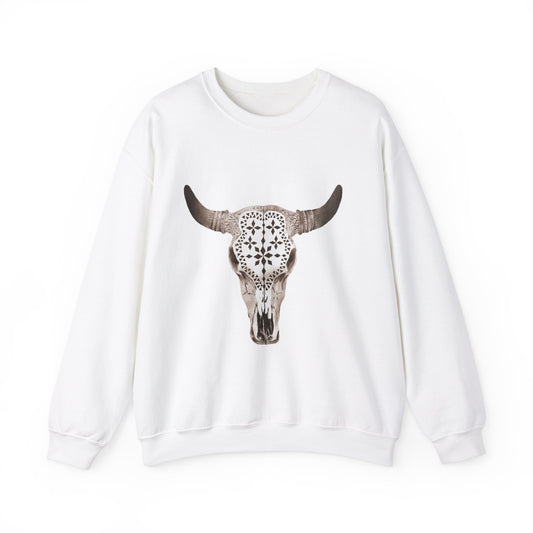 Bohemian Skull Design Unisex Crewneck Sweatshirt