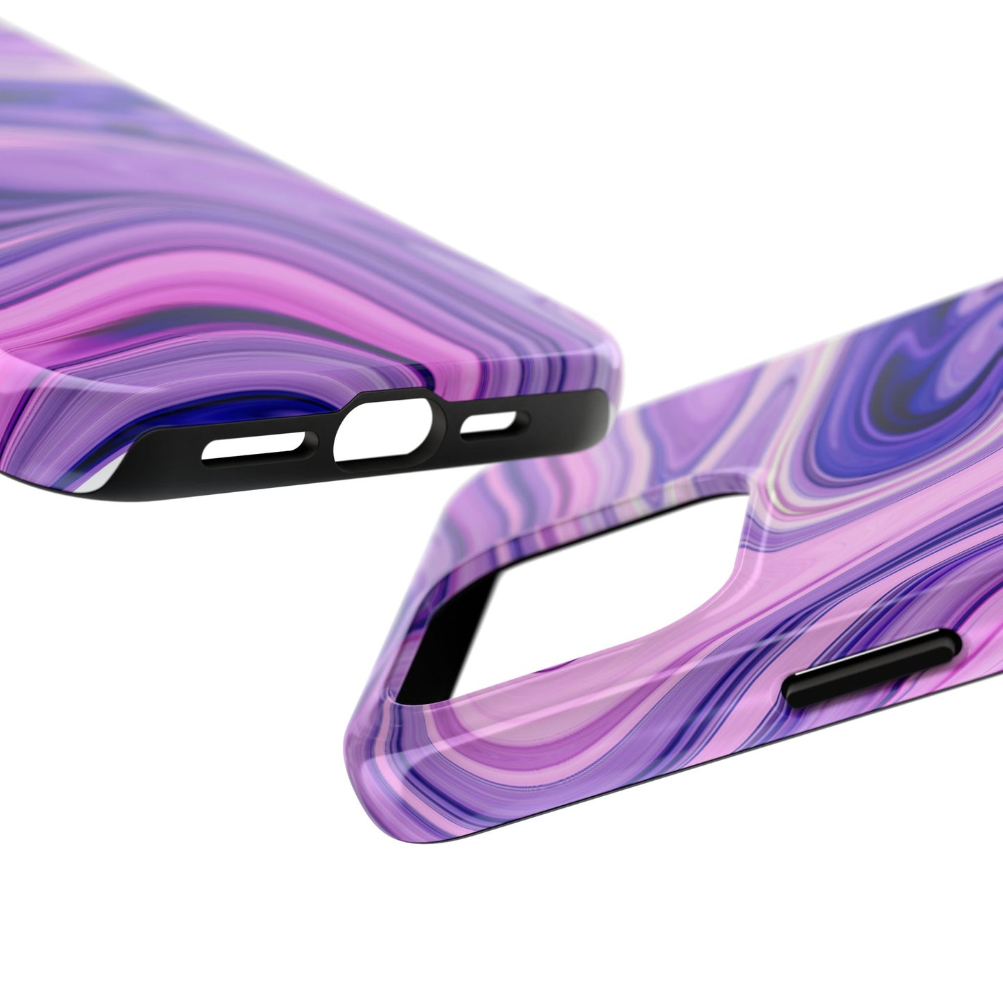 Marble Swirl Tough Phone Case - Artistic Purple and Pink Design