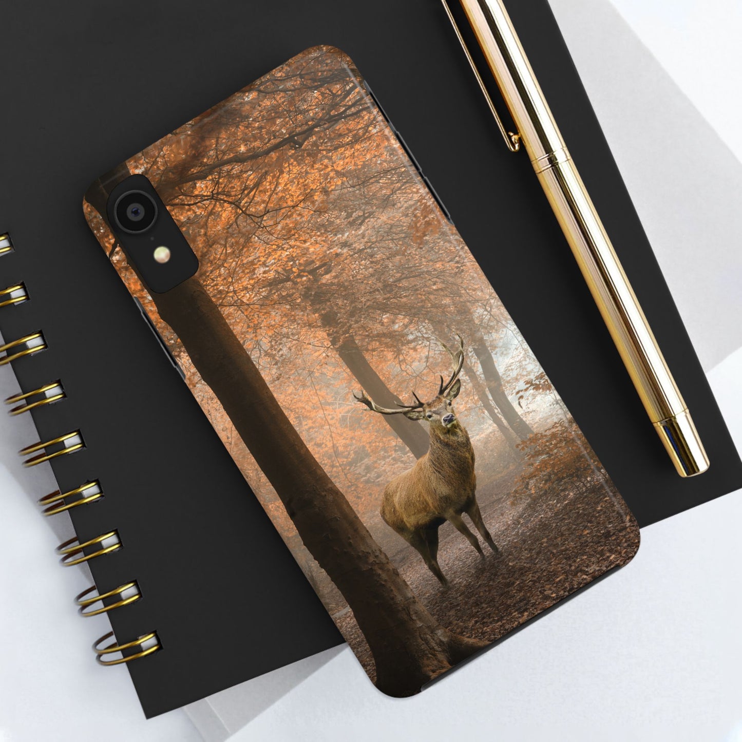 Nature-Inspired Tough Phone Case - Majestic Stag in Autumn Forest