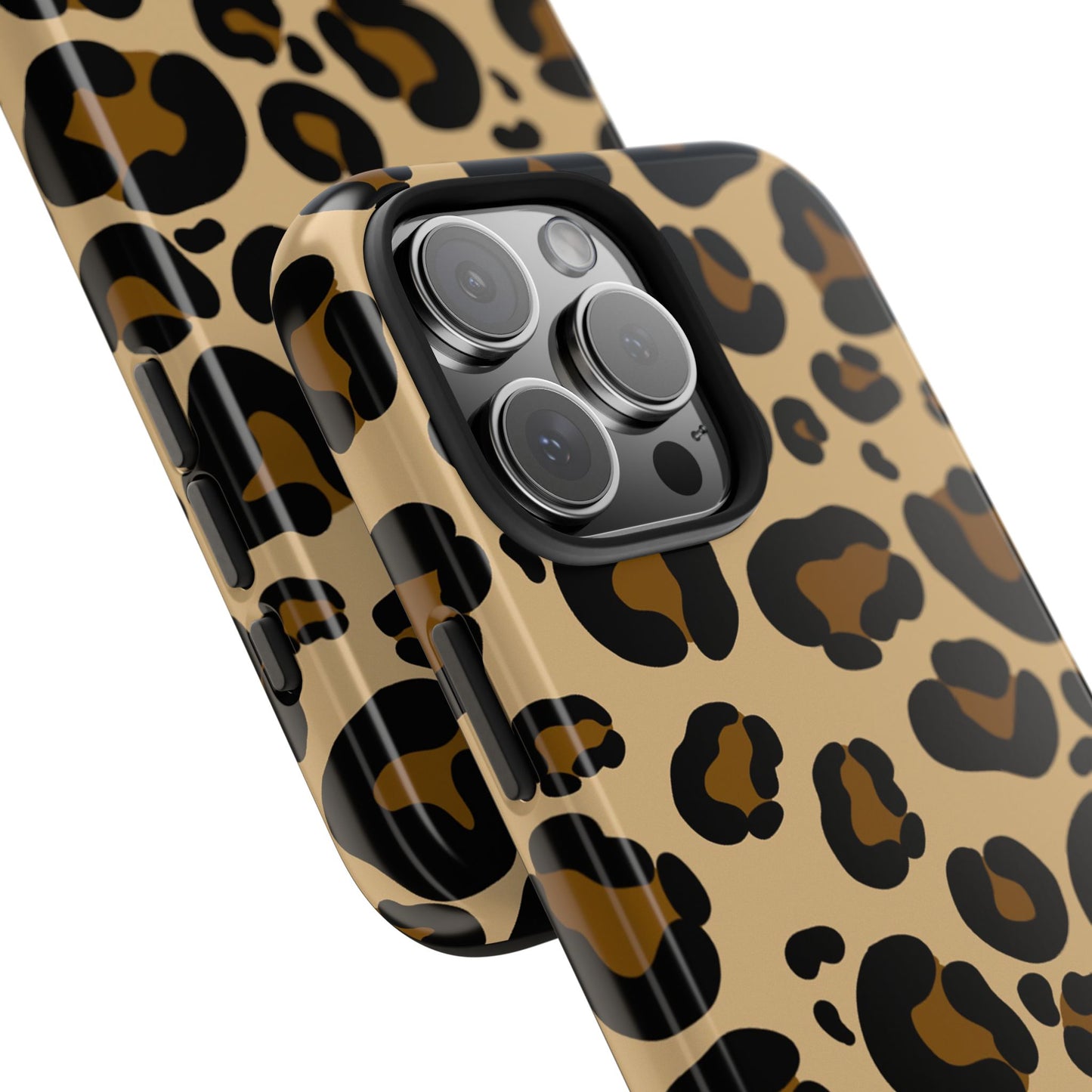 Chic Leopard Print Tough Phone Case - Durable Protection with Style