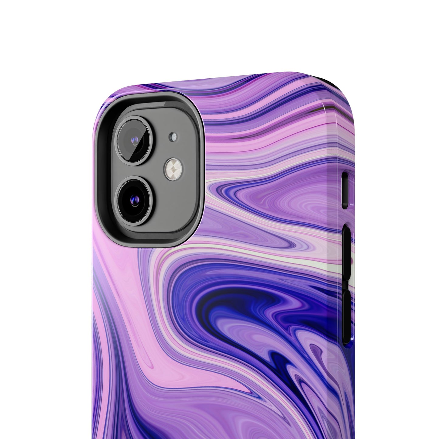 Marble Swirl Tough Phone Case - Artistic Purple and Pink Design