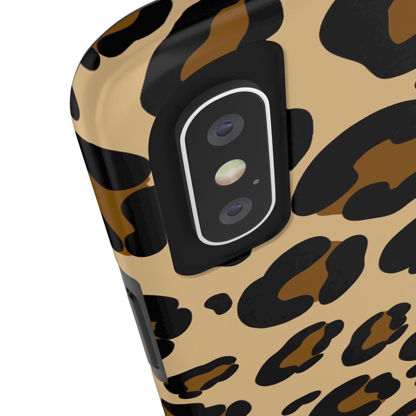 Chic Leopard Print Tough Phone Case - Durable Protection with Style