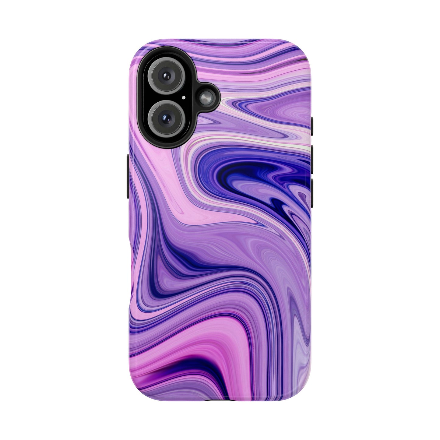 Marble Swirl Tough Phone Case - Artistic Purple and Pink Design