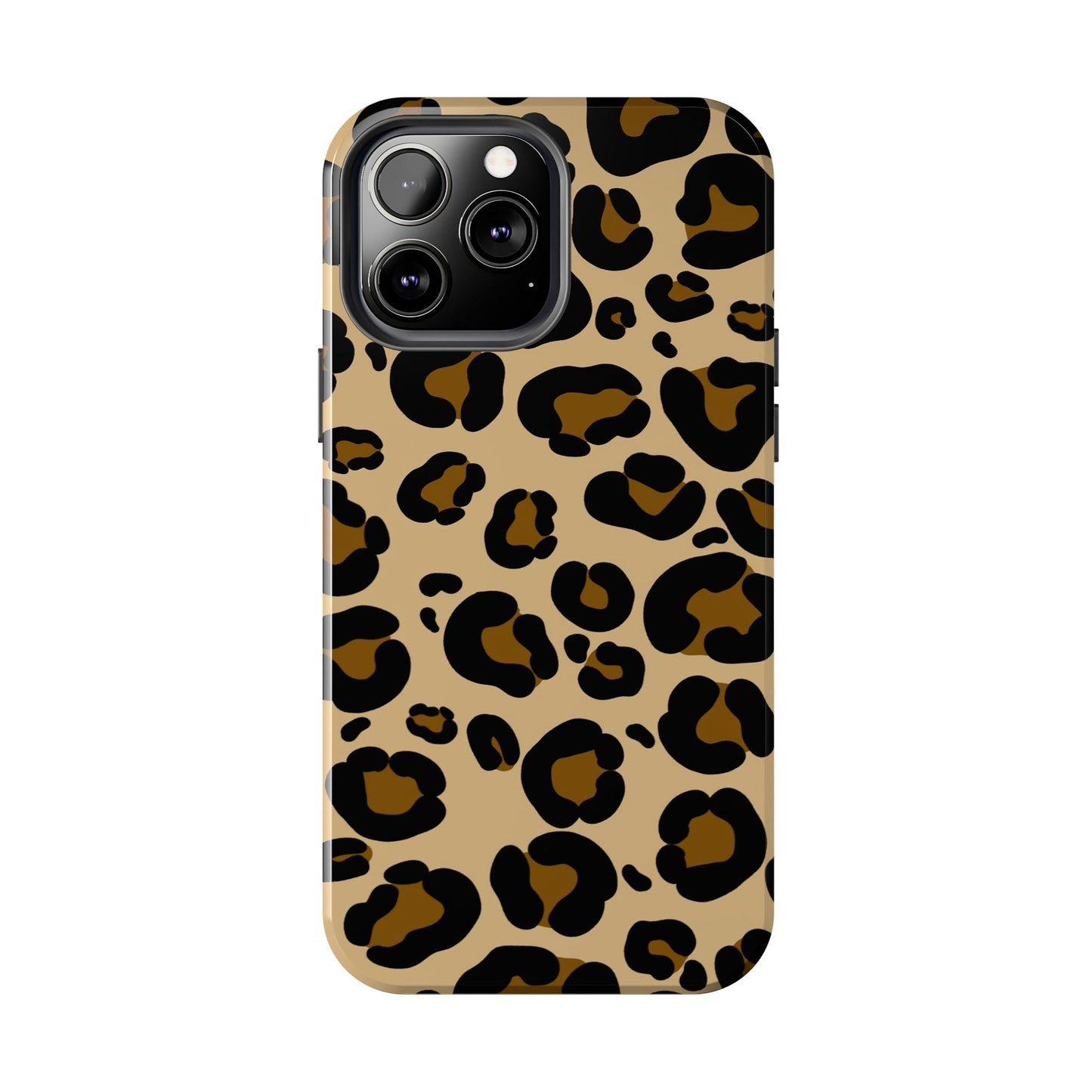 Chic Leopard Print Tough Phone Case - Durable Protection with Style