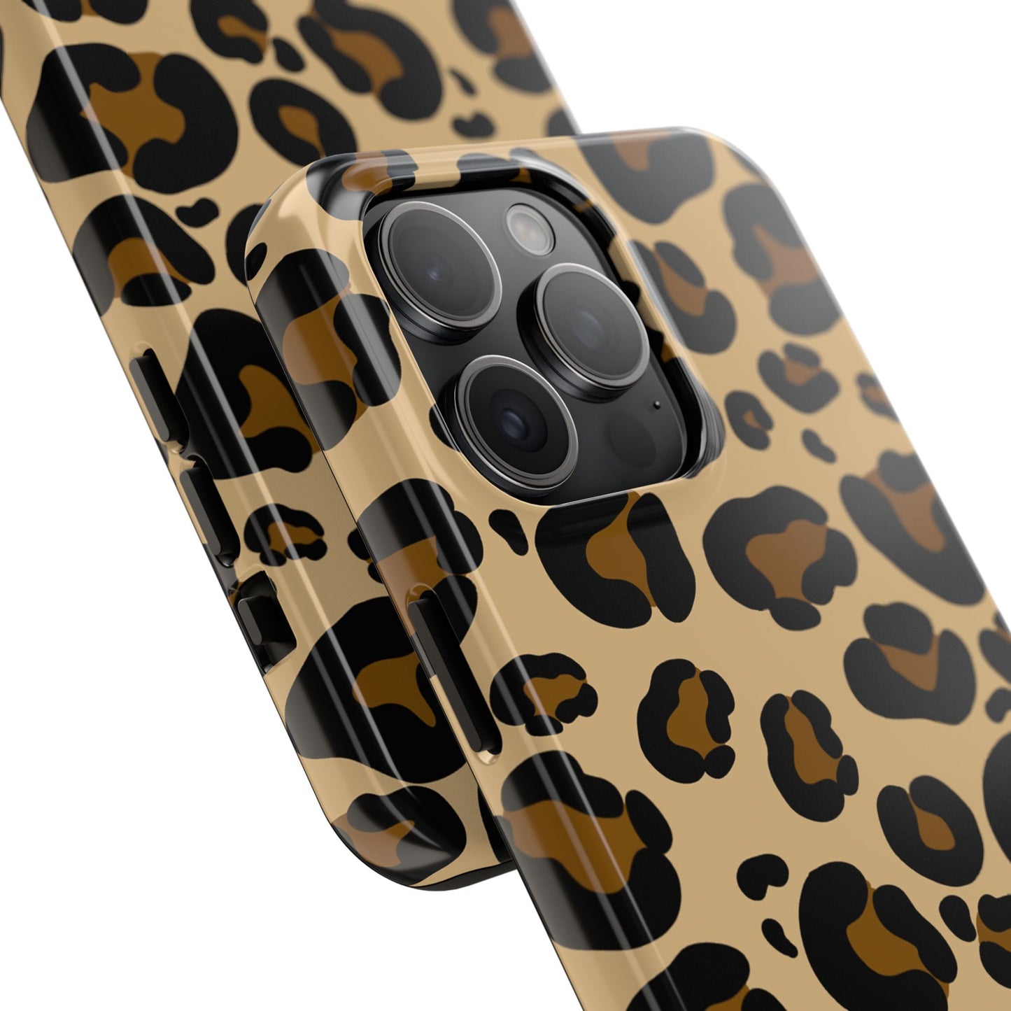 Chic Leopard Print Tough Phone Case - Durable Protection with Style