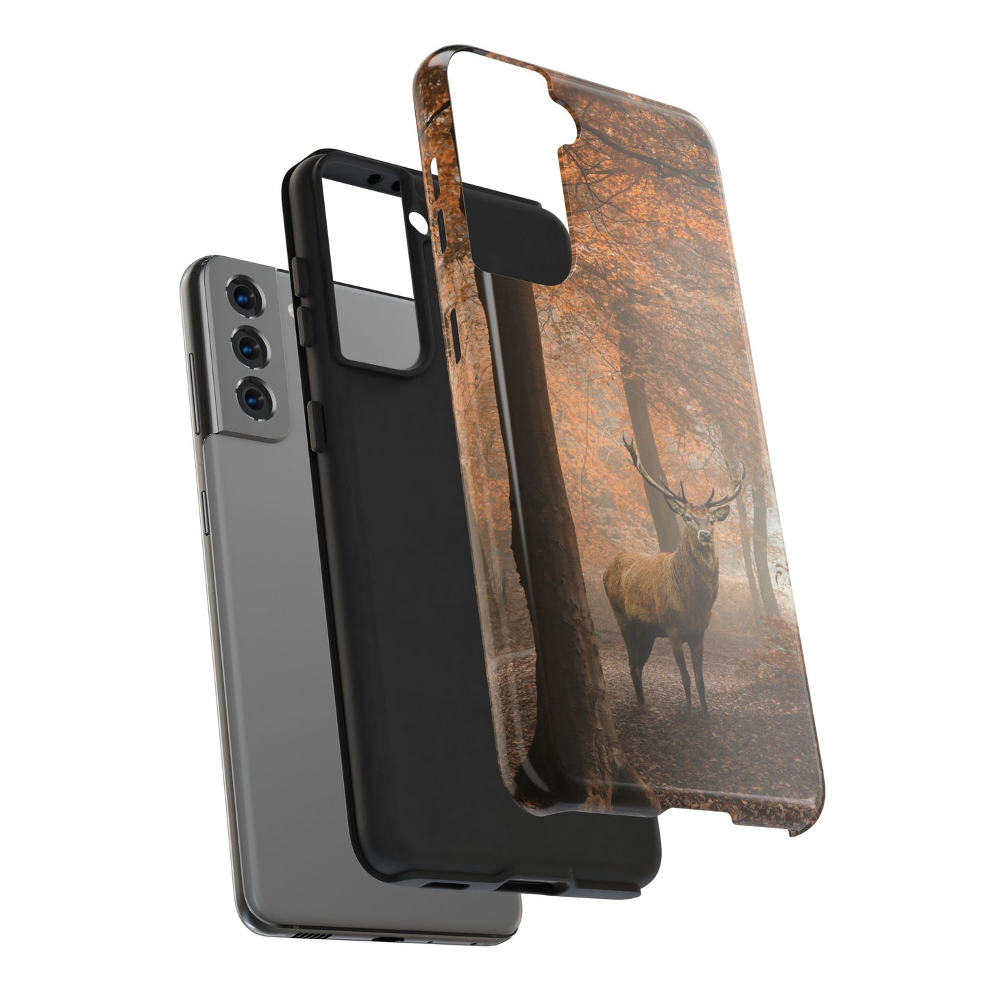 Nature-Inspired Tough Phone Case - Majestic Stag in Autumn Forest