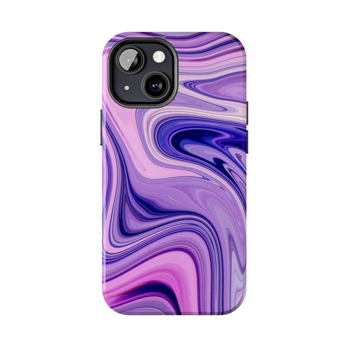 Marble Swirl Tough Phone Case - Artistic Purple and Pink Design