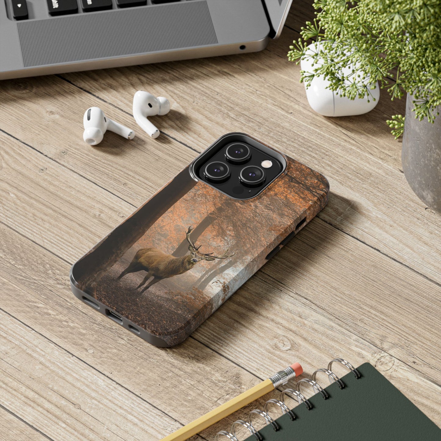 Nature-Inspired Tough Phone Case - Majestic Stag in Autumn Forest