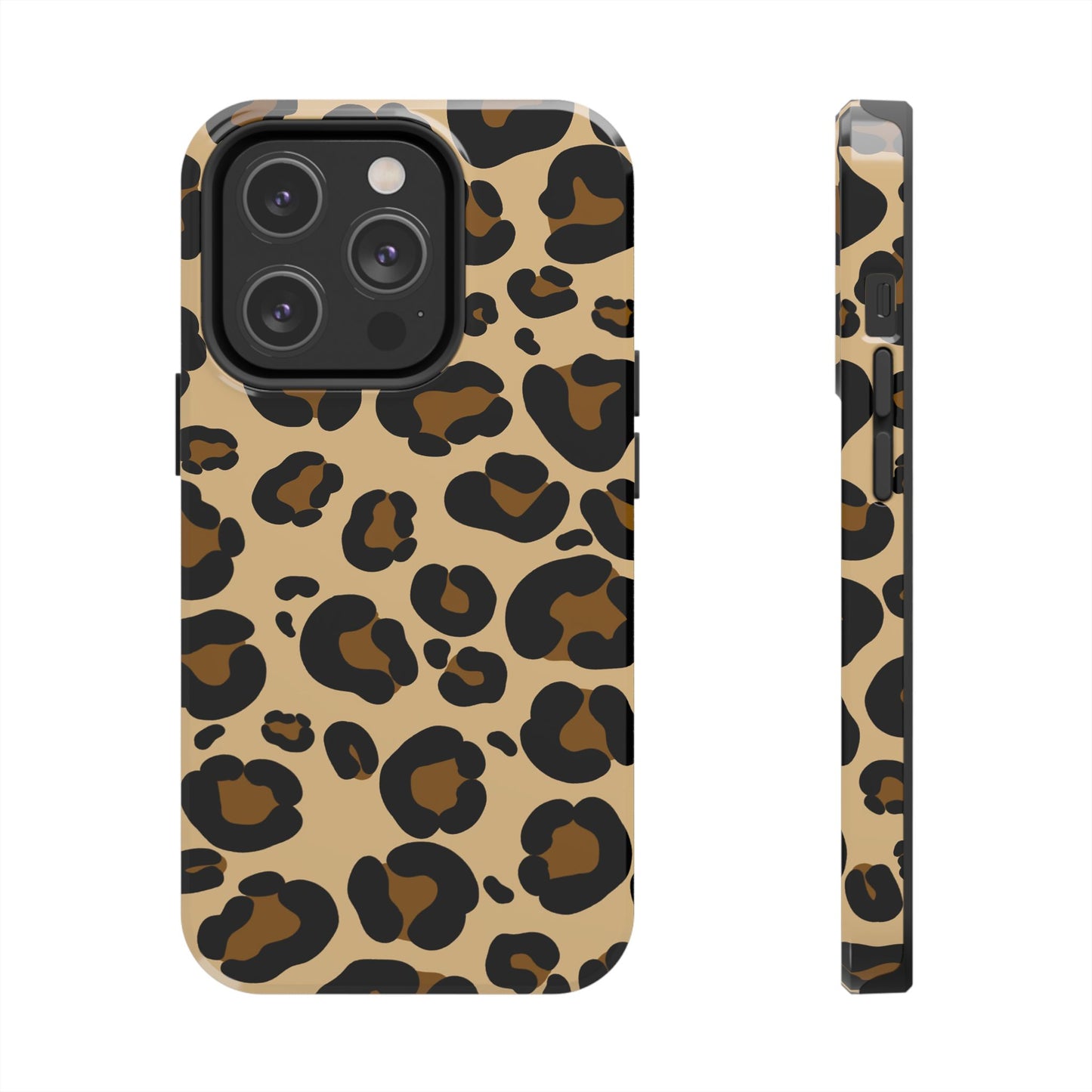 Chic Leopard Print Tough Phone Case - Durable Protection with Style