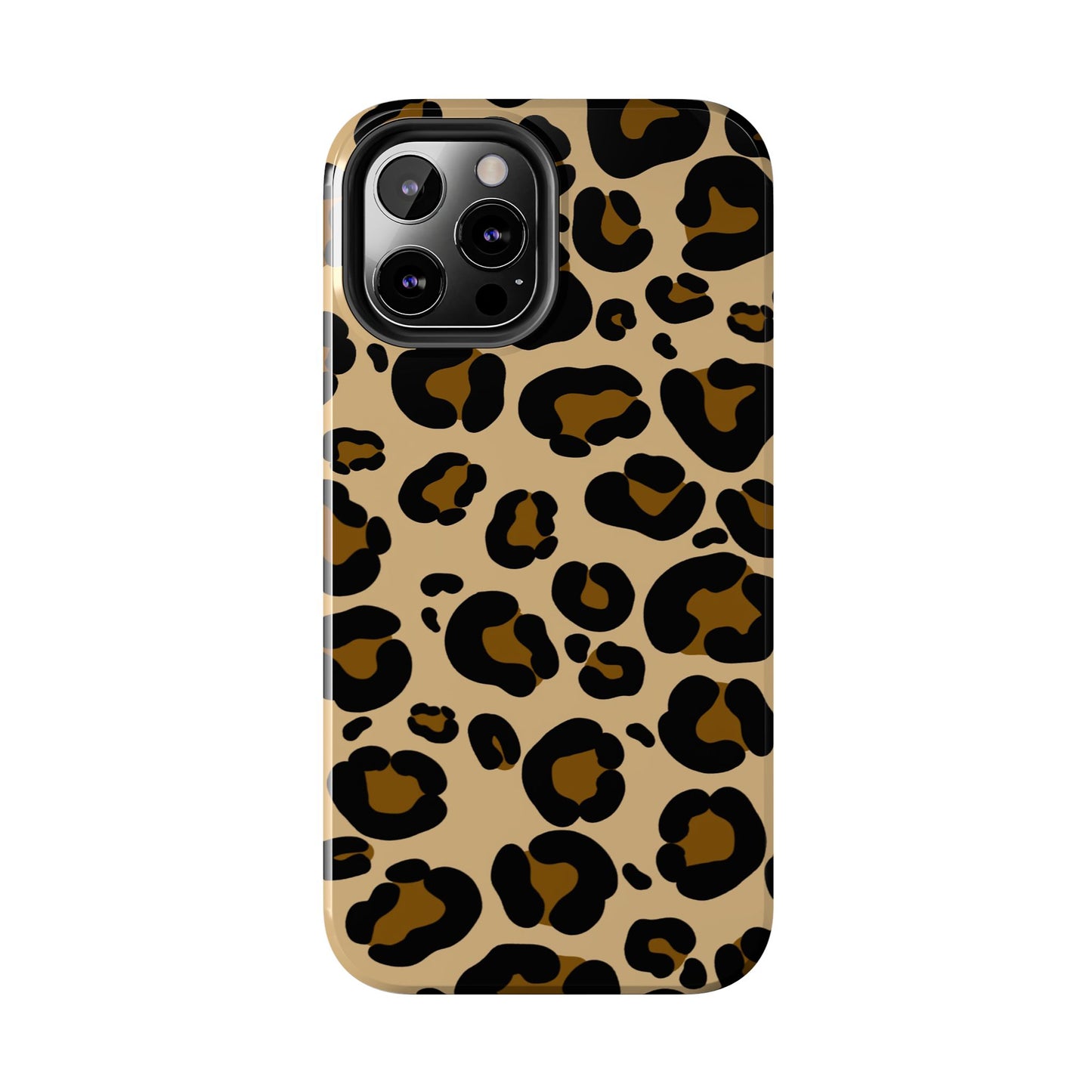 Chic Leopard Print Tough Phone Case - Durable Protection with Style