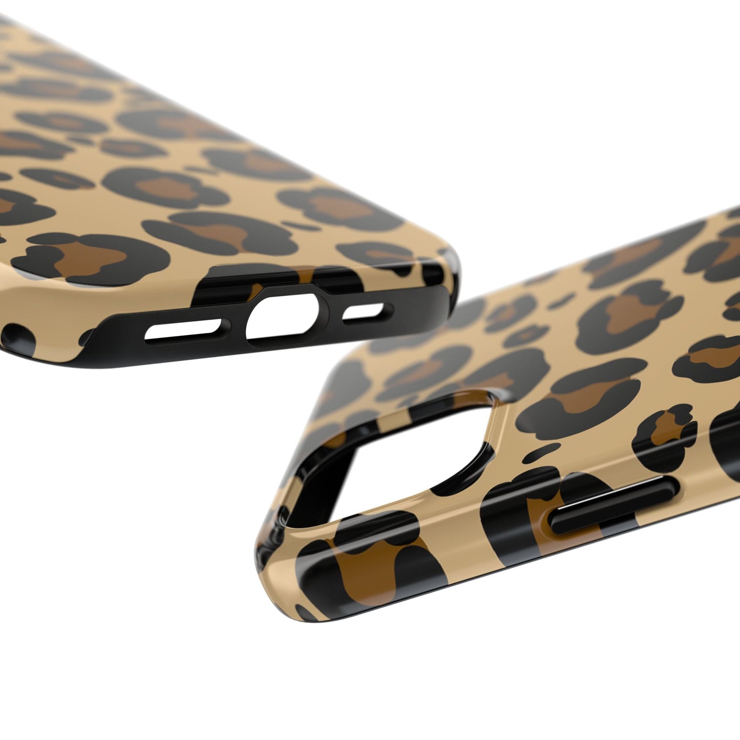 Chic Leopard Print Tough Phone Case - Durable Protection with Style