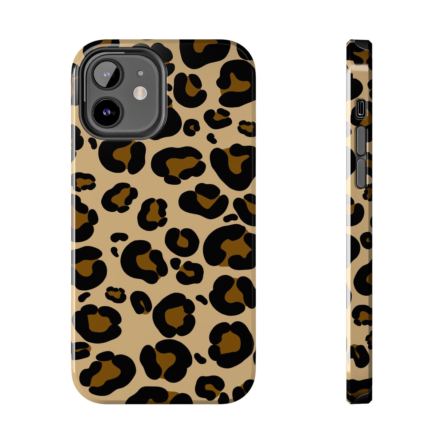 Chic Leopard Print Tough Phone Case - Durable Protection with Style