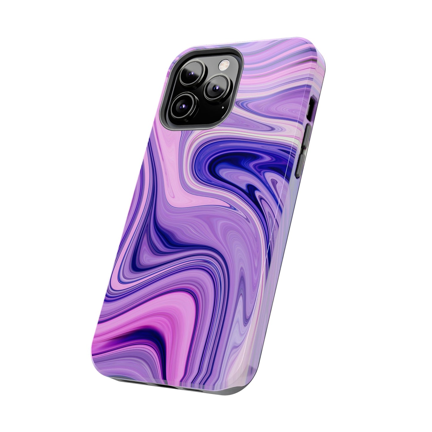 Marble Swirl Tough Phone Case - Artistic Purple and Pink Design