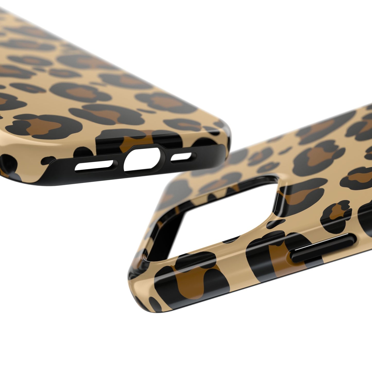 Chic Leopard Print Tough Phone Case - Durable Protection with Style