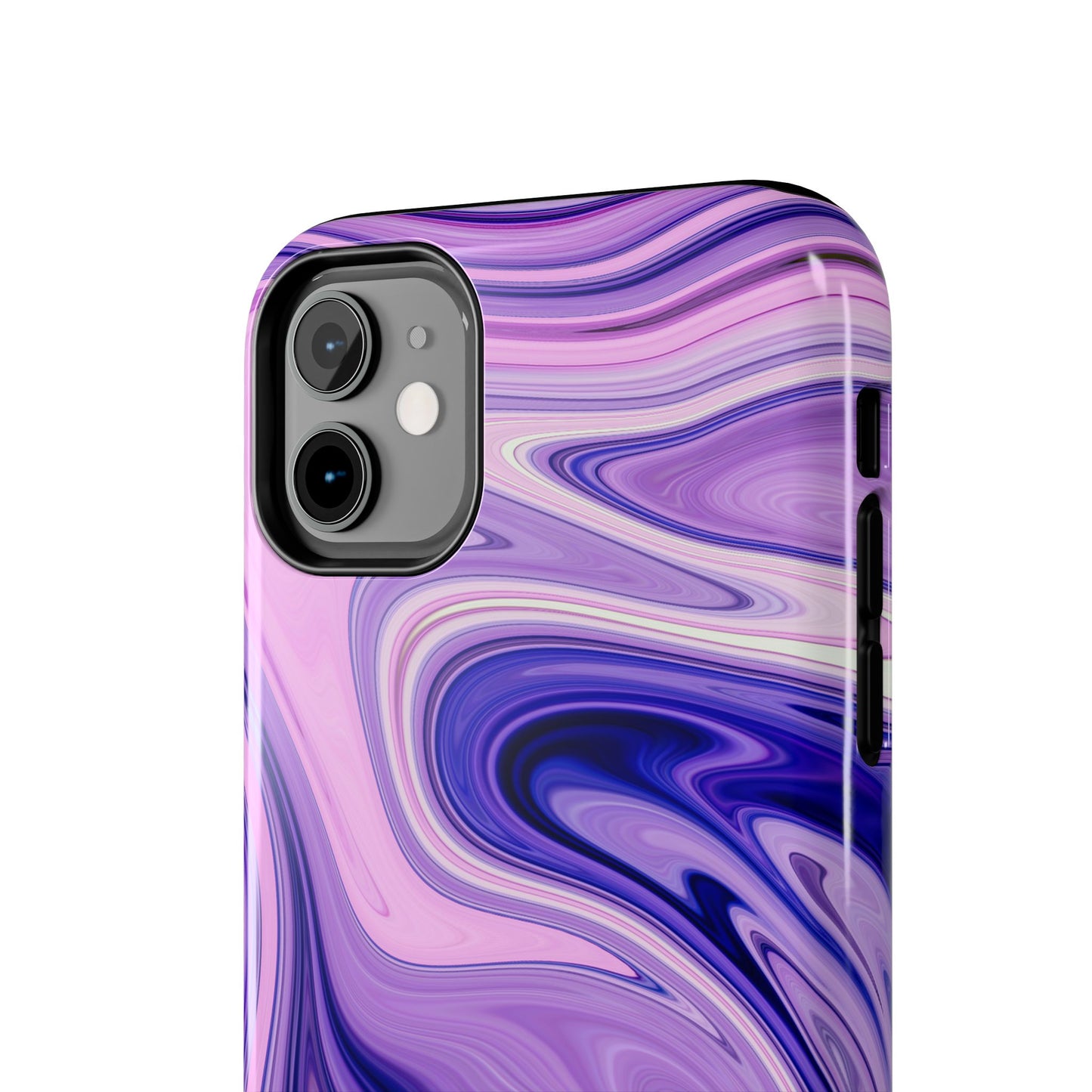 Marble Swirl Tough Phone Case - Artistic Purple and Pink Design