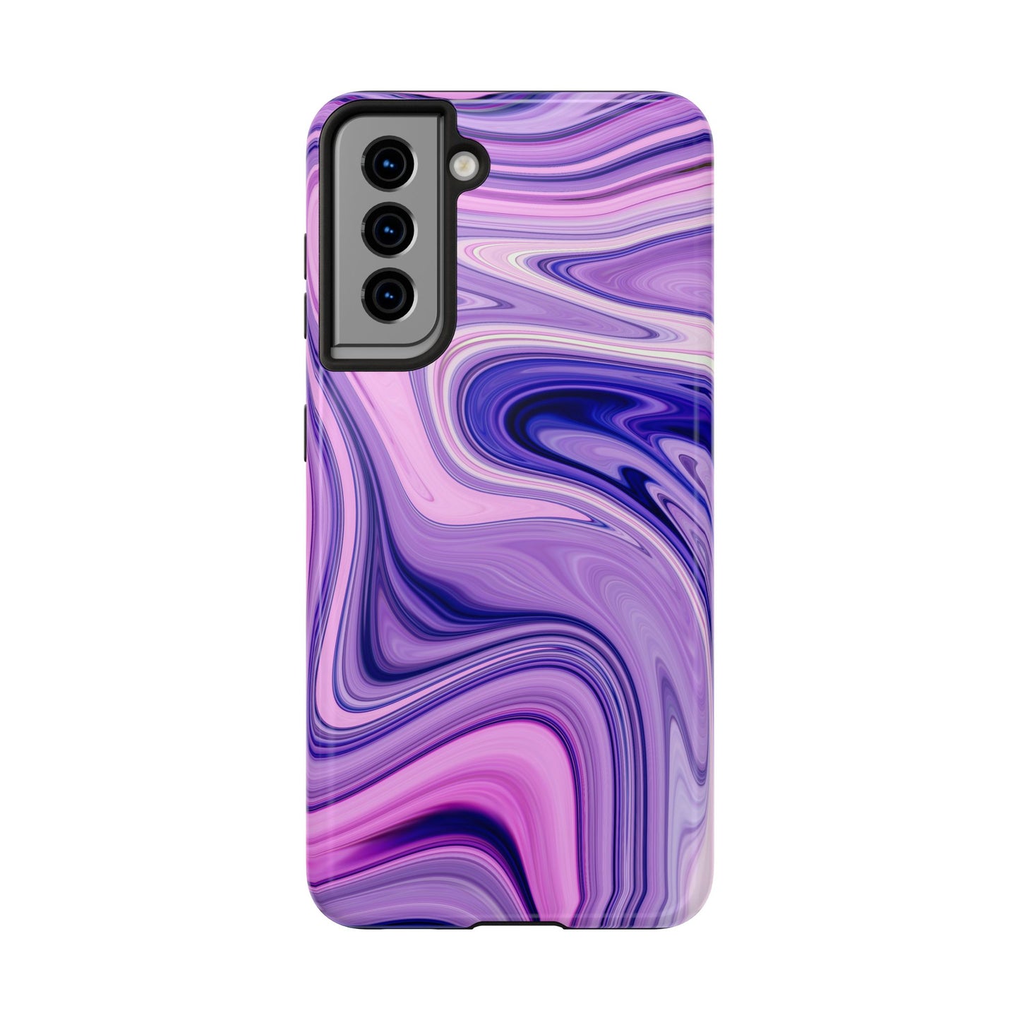 Marble Swirl Tough Phone Case - Artistic Purple and Pink Design