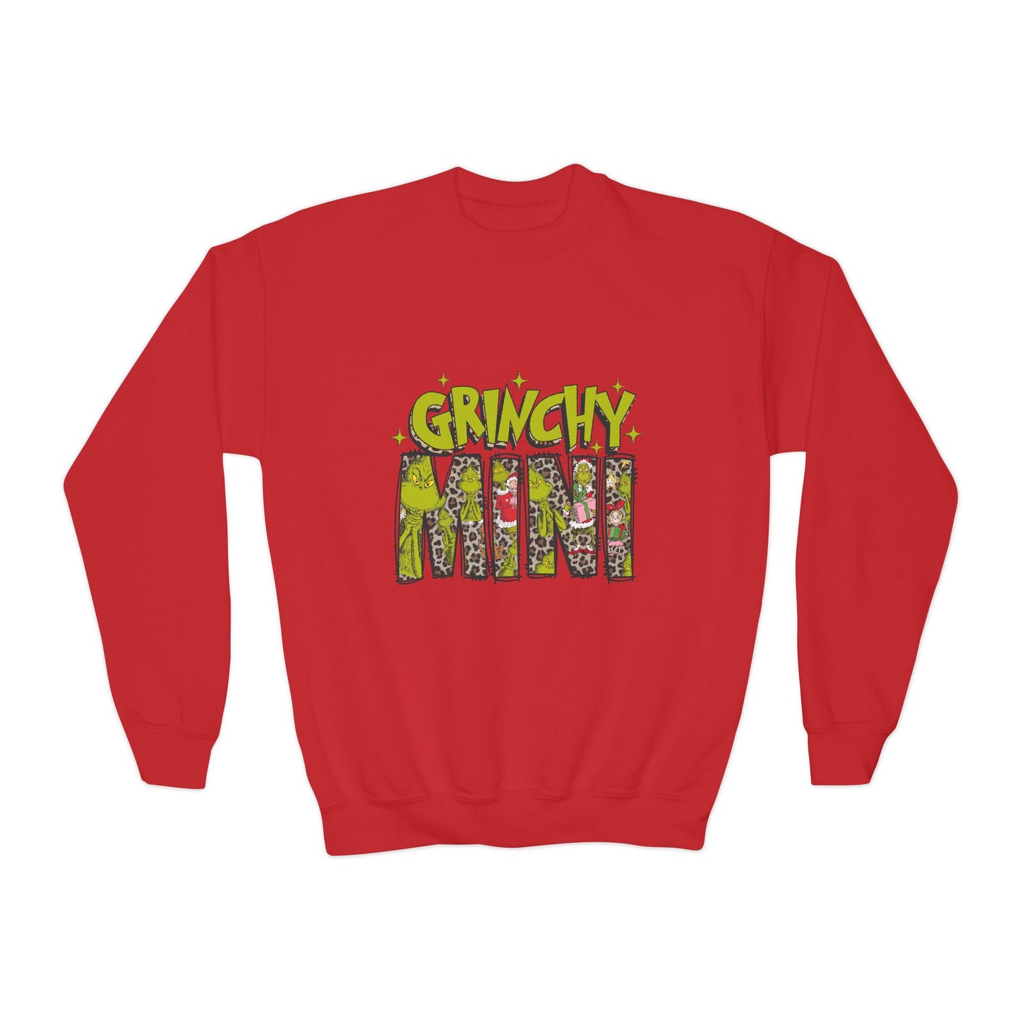 Grinchy Mini Youth Crewneck Sweatshirt - Cozy Holiday Style for Kids