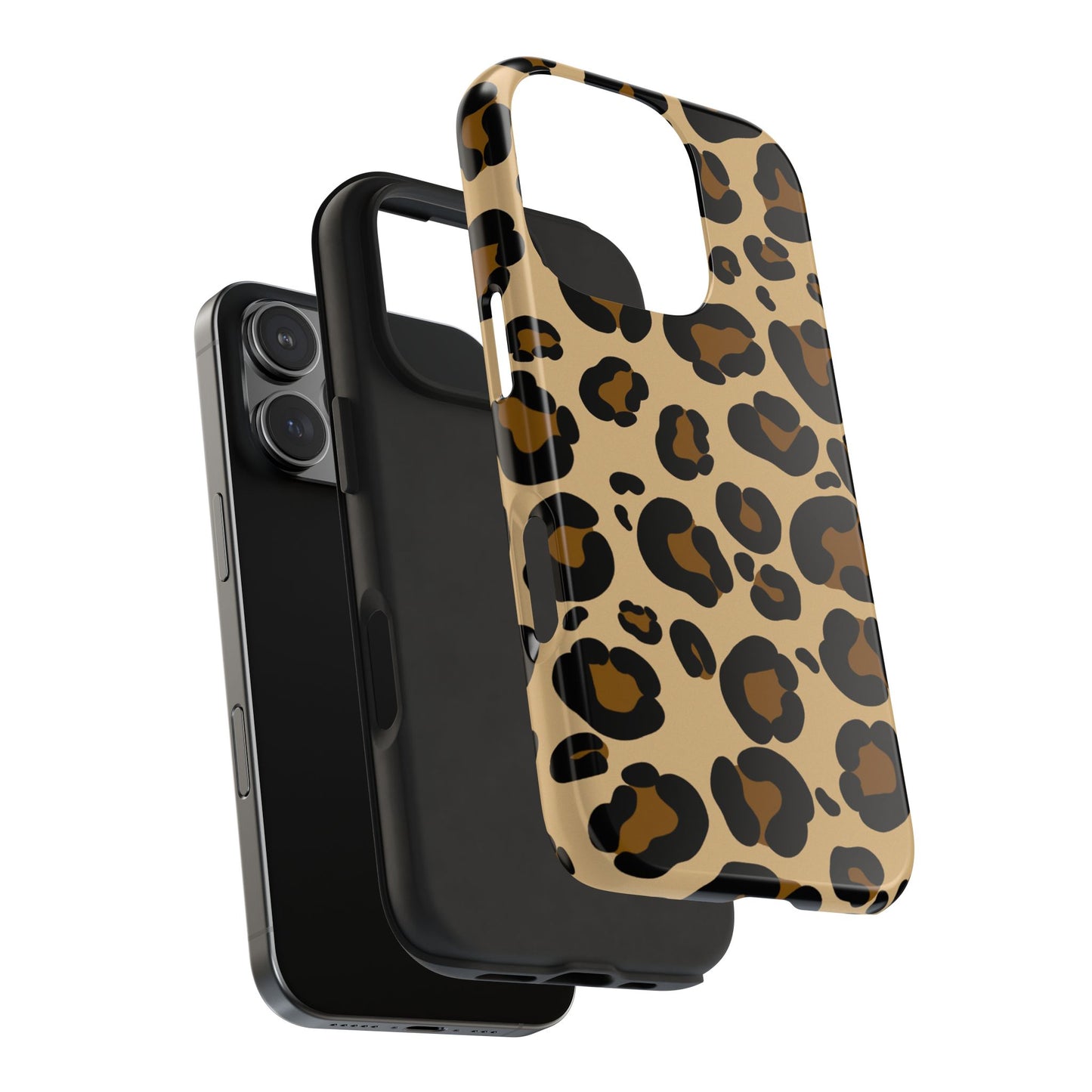 Chic Leopard Print Tough Phone Case - Durable Protection with Style