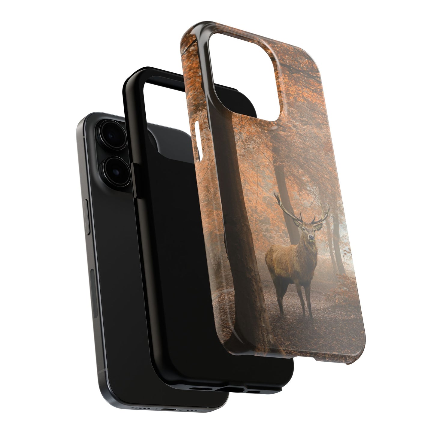 Nature-Inspired Tough Phone Case - Majestic Stag in Autumn Forest