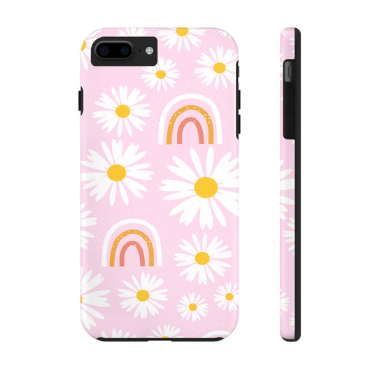 Daisy Rainbow Tough Phone Case - Floral Design for Spring & Summer