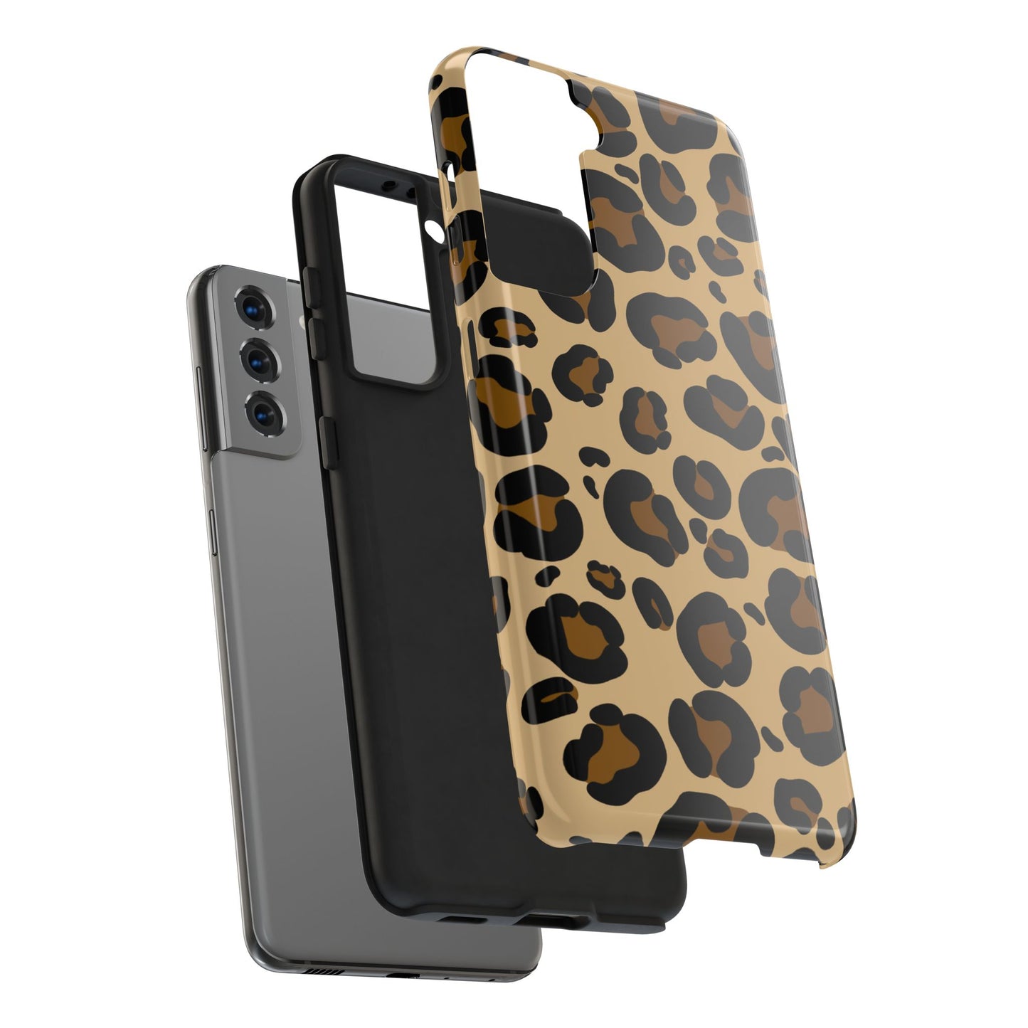 Chic Leopard Print Tough Phone Case - Durable Protection with Style