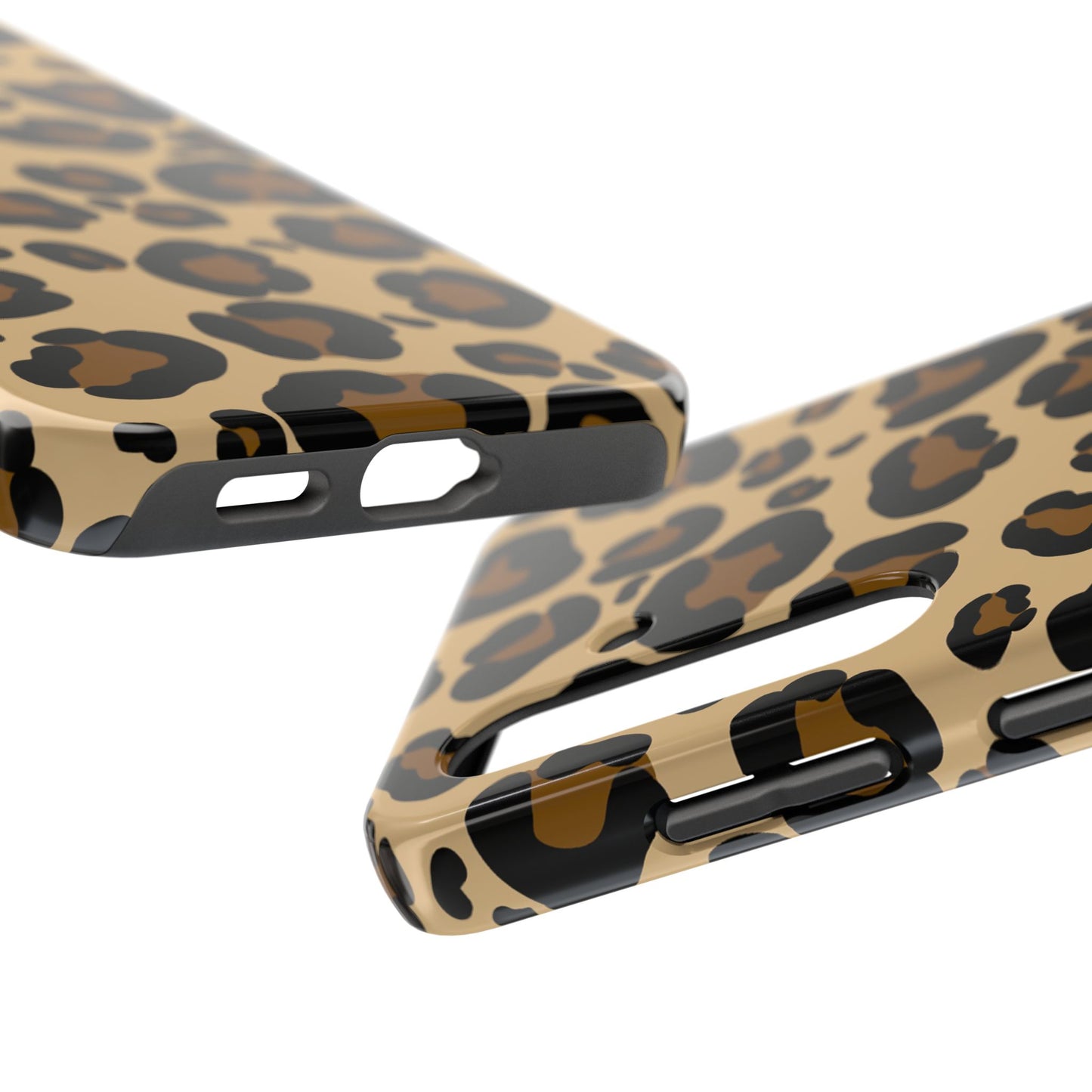 Chic Leopard Print Tough Phone Case - Durable Protection with Style