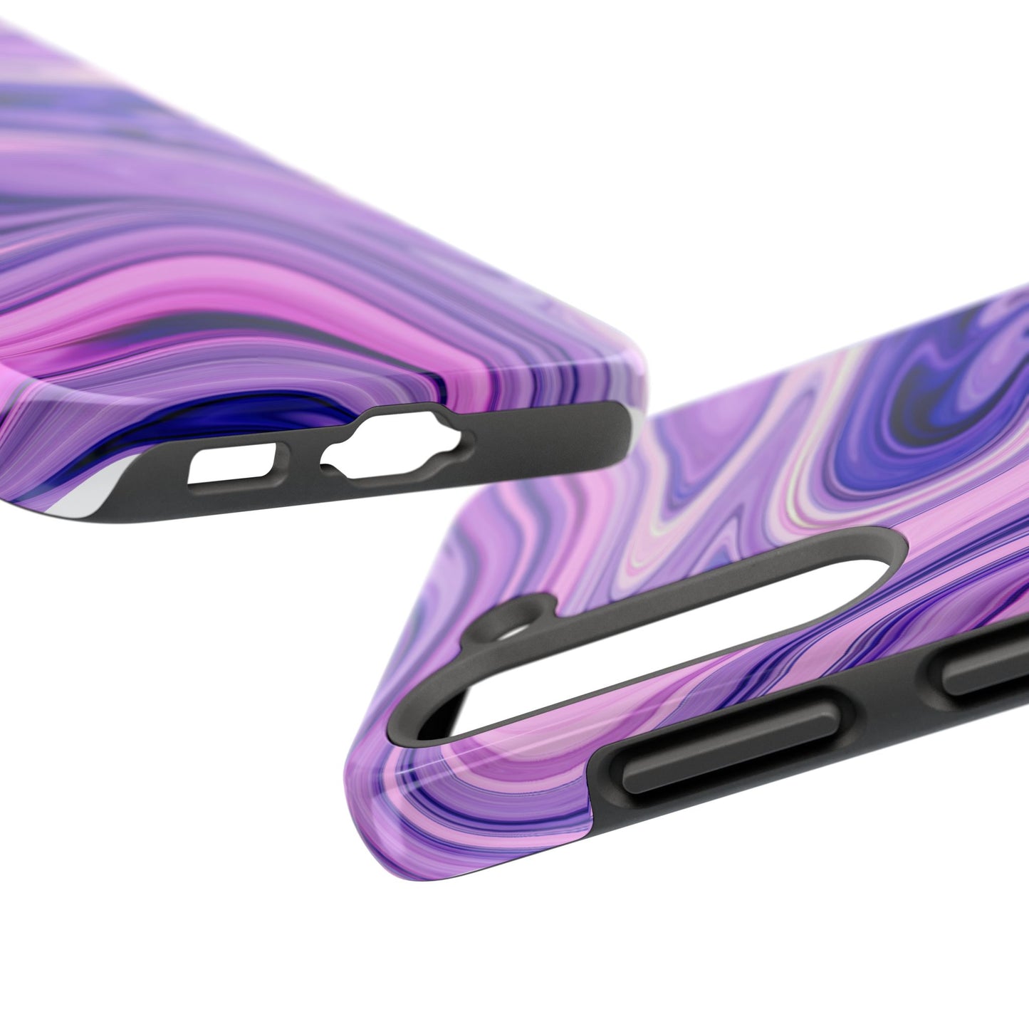 Marble Swirl Tough Phone Case - Artistic Purple and Pink Design