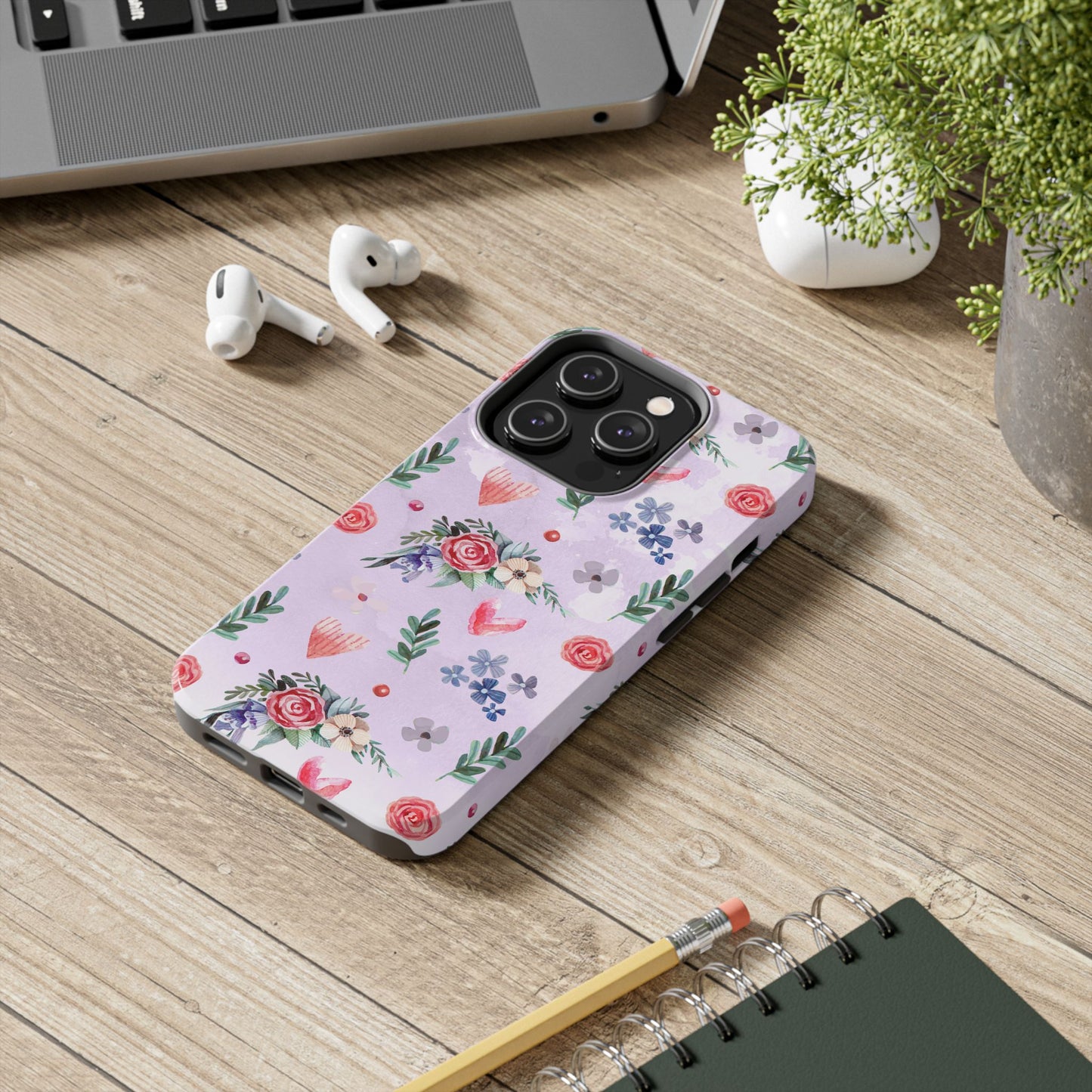 Floral Tough Phone Case - Stylish Protection for Your Device