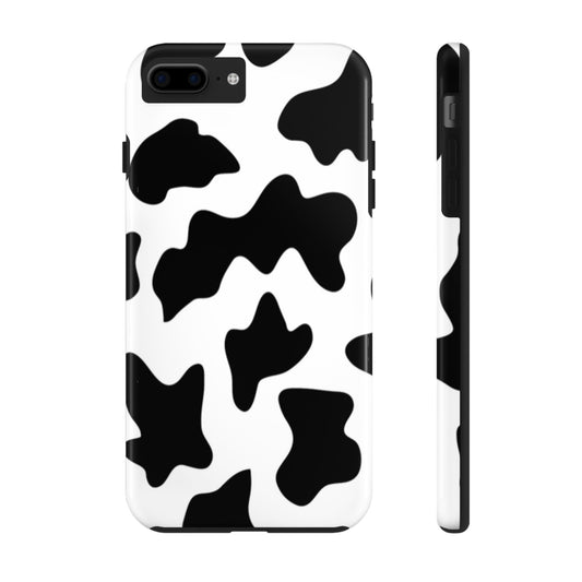 Black and White Cow Print Tough Phone Case - Stylish & Durable Protection