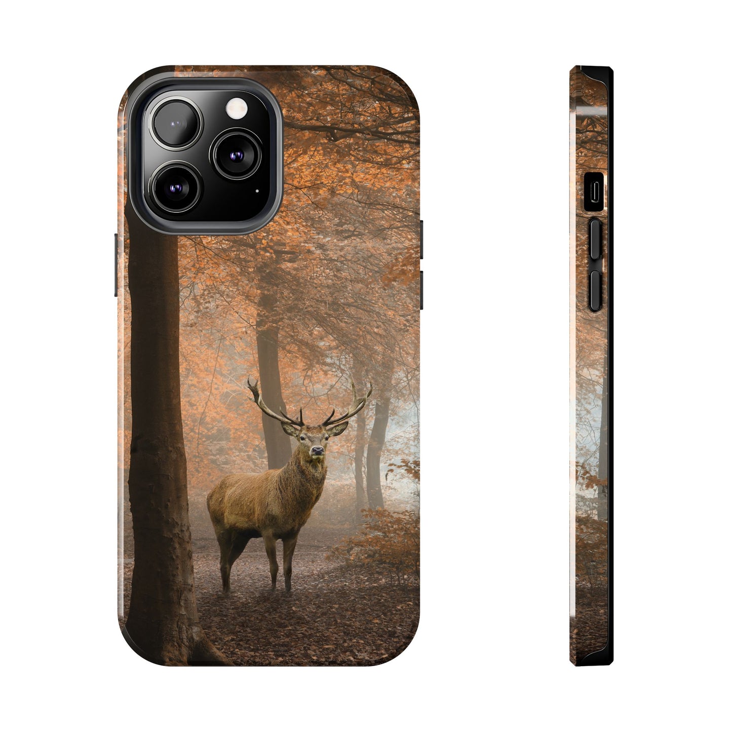 Nature-Inspired Tough Phone Case - Majestic Stag in Autumn Forest