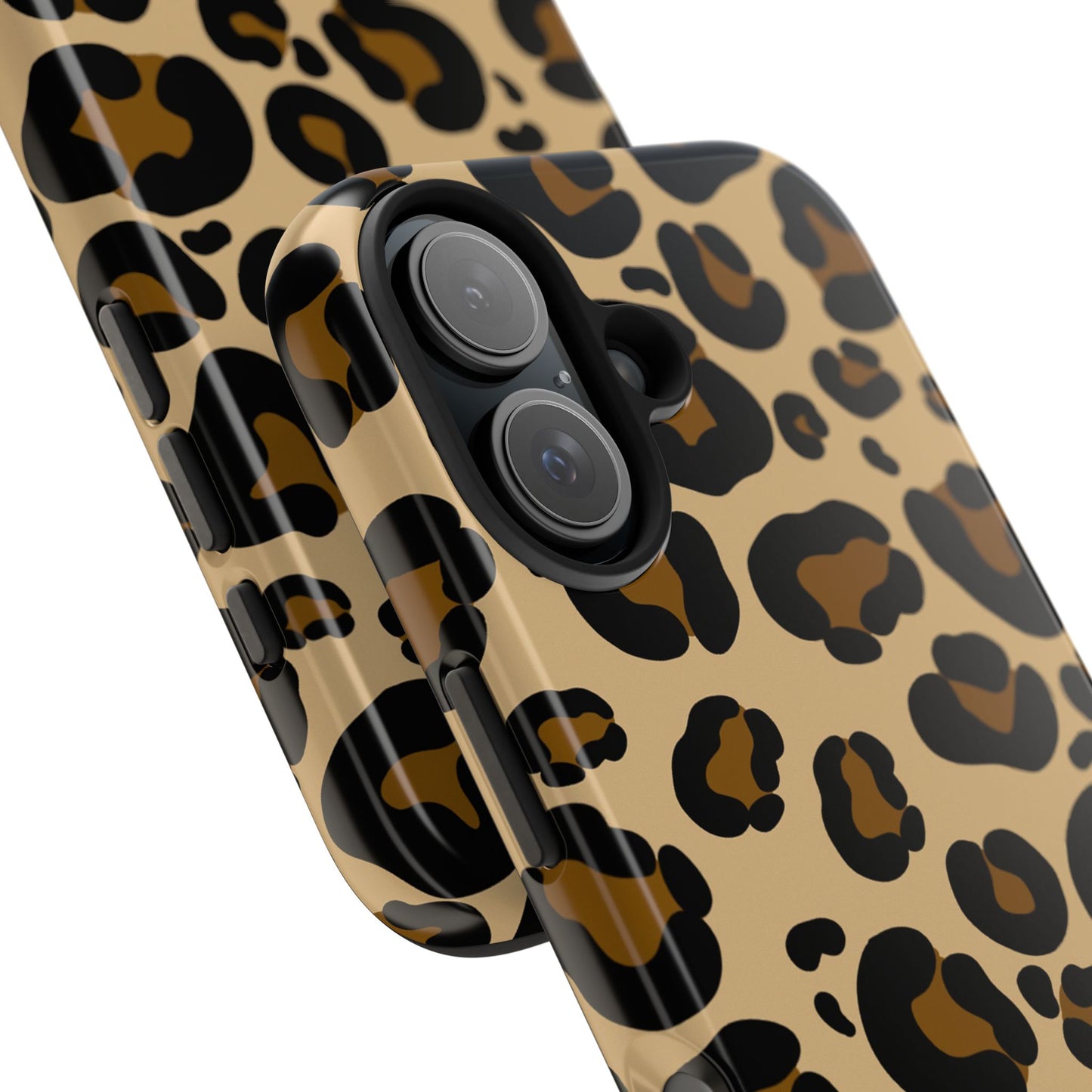 Chic Leopard Print Tough Phone Case - Durable Protection with Style