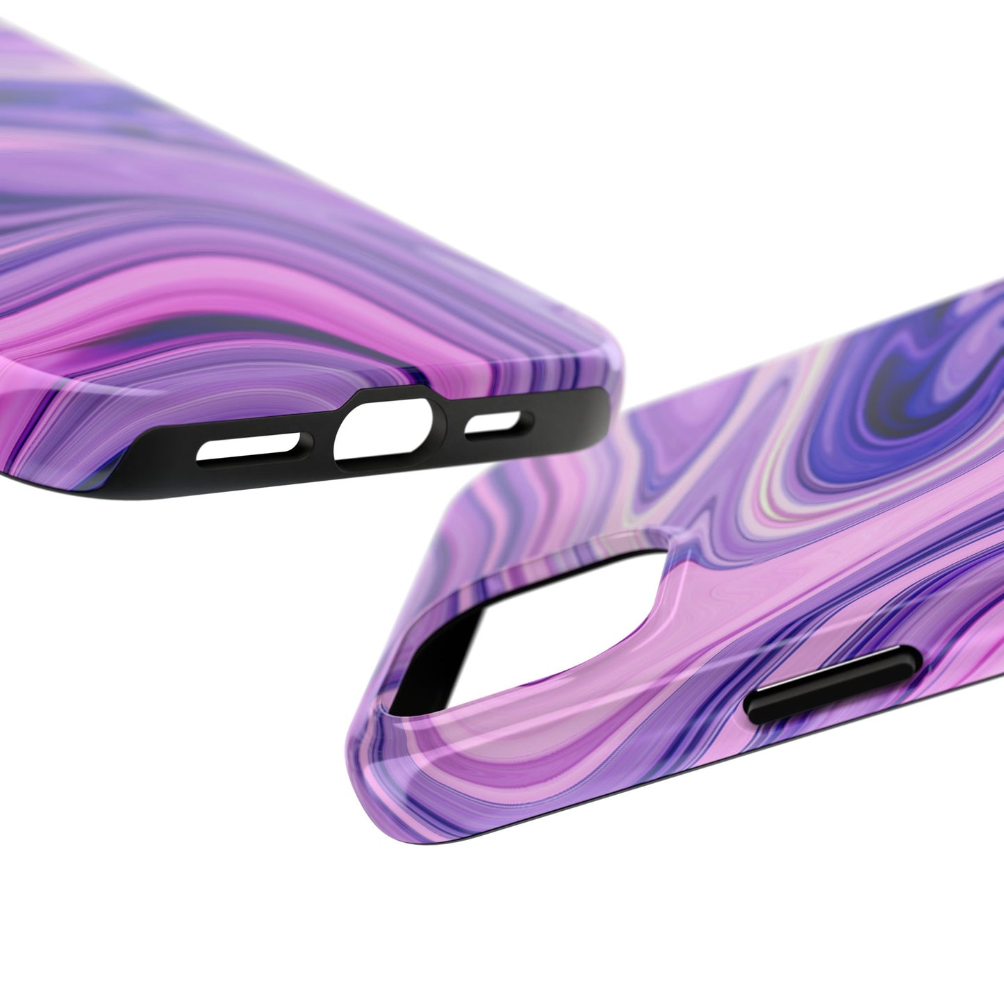 Marble Swirl Tough Phone Case - Artistic Purple and Pink Design