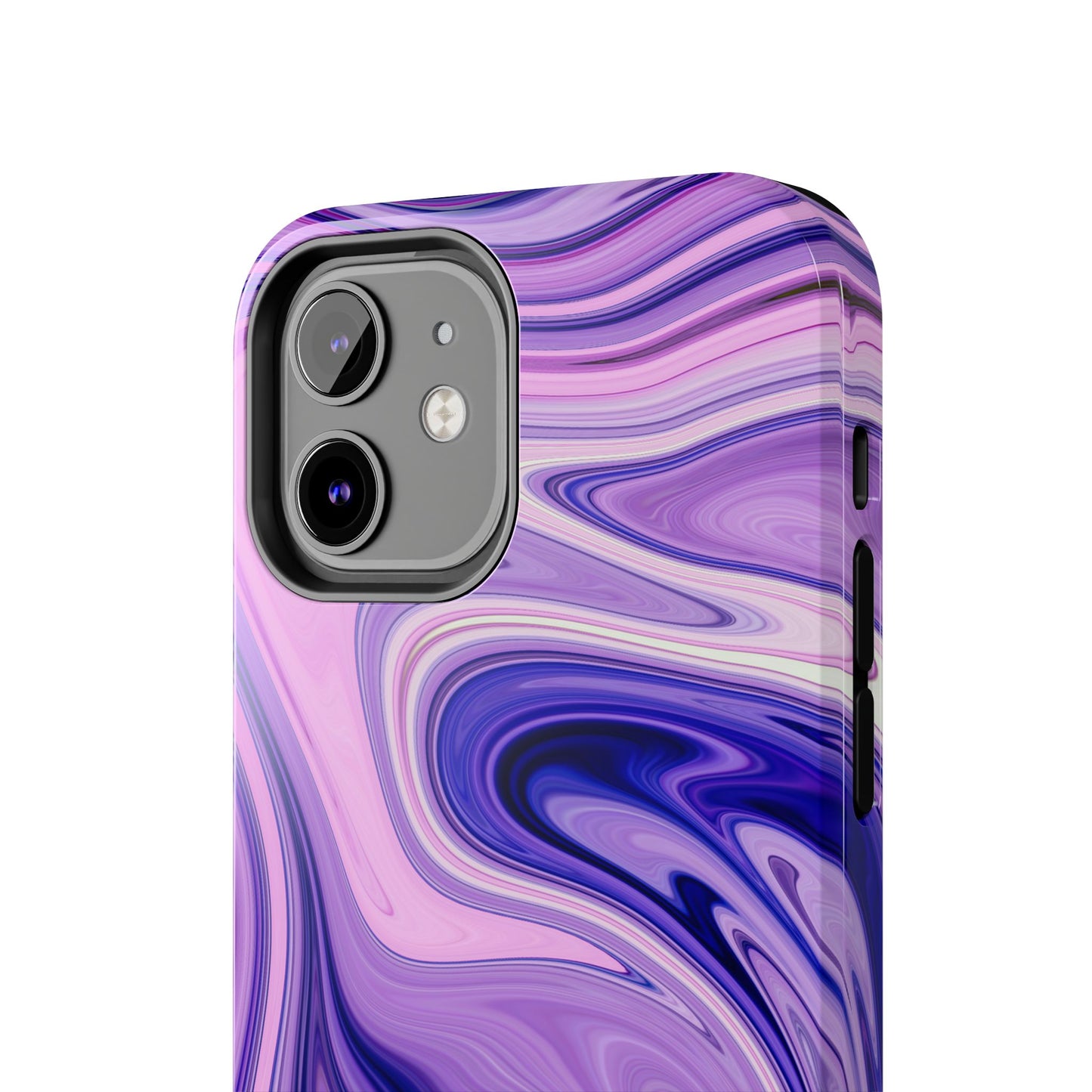 Marble Swirl Tough Phone Case - Artistic Purple and Pink Design