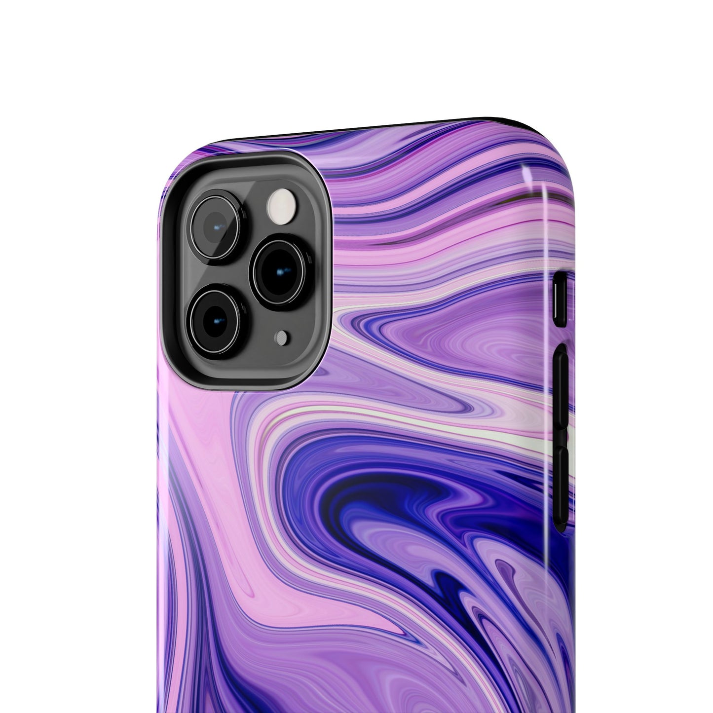 Marble Swirl Tough Phone Case - Artistic Purple and Pink Design