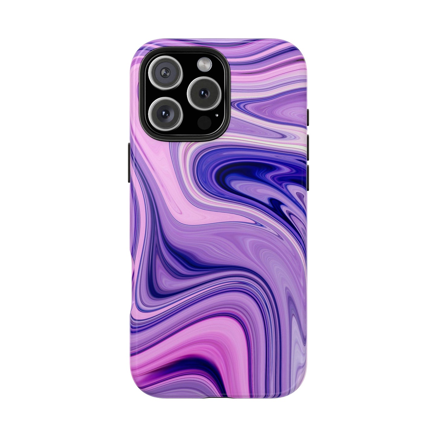 Marble Swirl Tough Phone Case - Artistic Purple and Pink Design