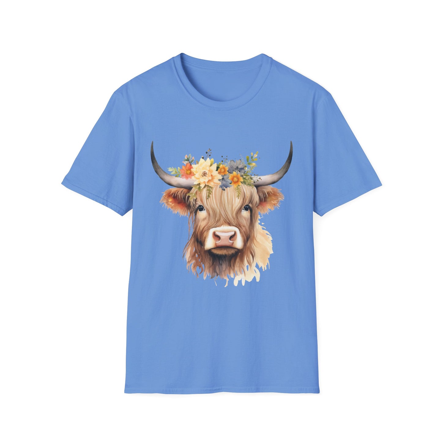 Floral Cow Unisex Softstyle T-Shirt