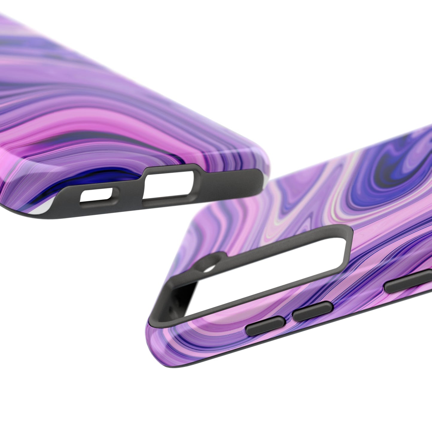 Marble Swirl Tough Phone Case - Artistic Purple and Pink Design