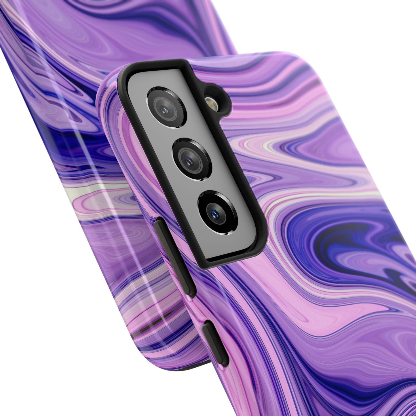 Marble Swirl Tough Phone Case - Artistic Purple and Pink Design