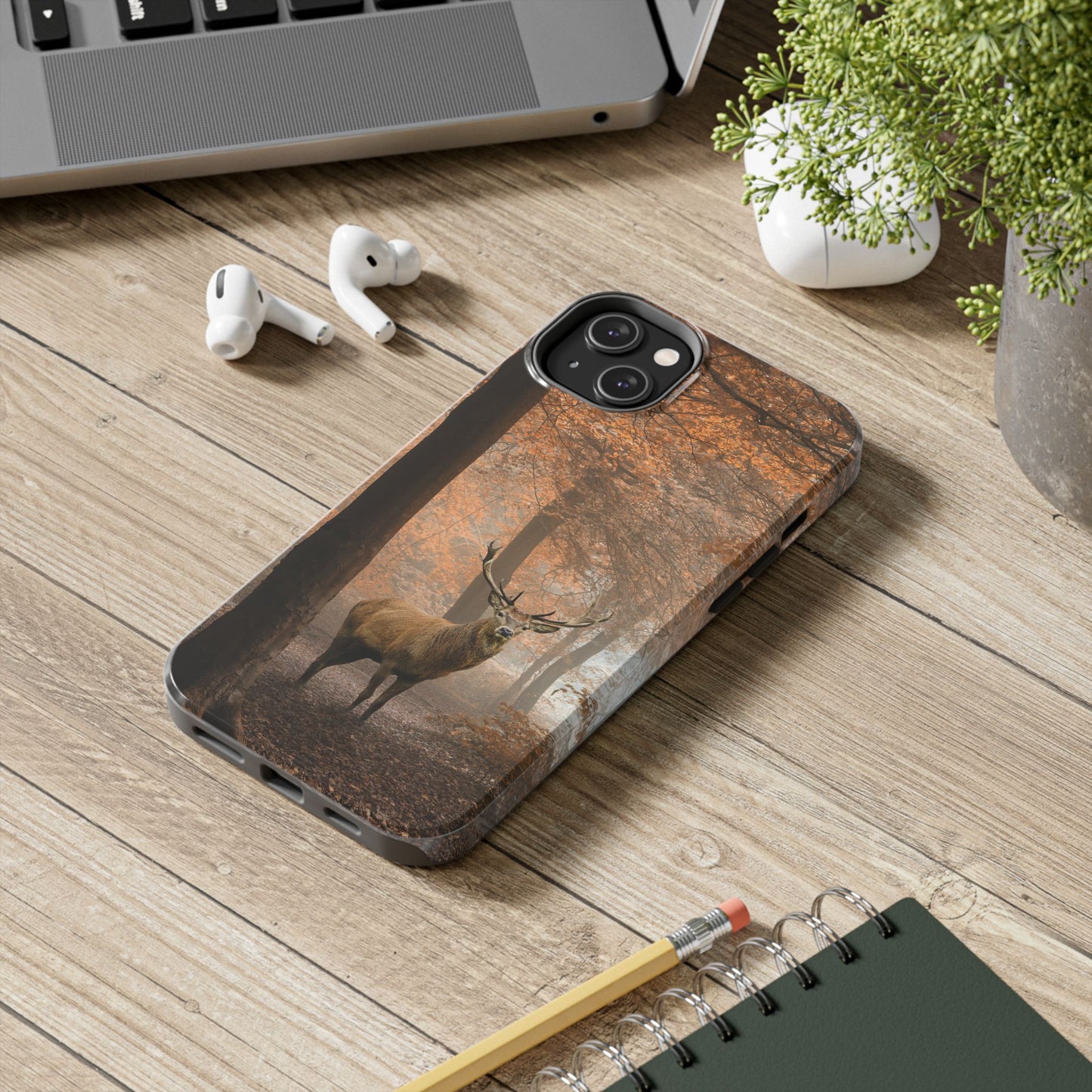 Nature-Inspired Tough Phone Case - Majestic Stag in Autumn Forest