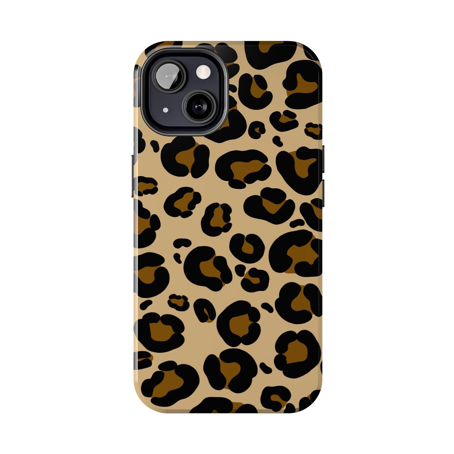 Chic Leopard Print Tough Phone Case - Durable Protection with Style