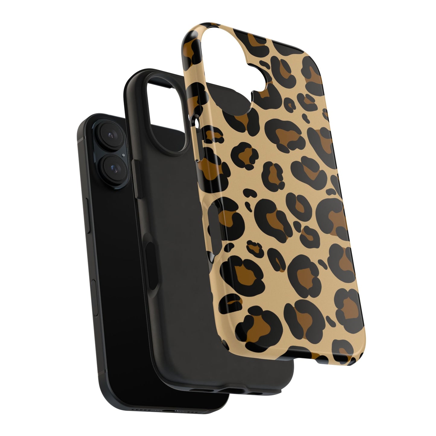 Chic Leopard Print Tough Phone Case - Durable Protection with Style