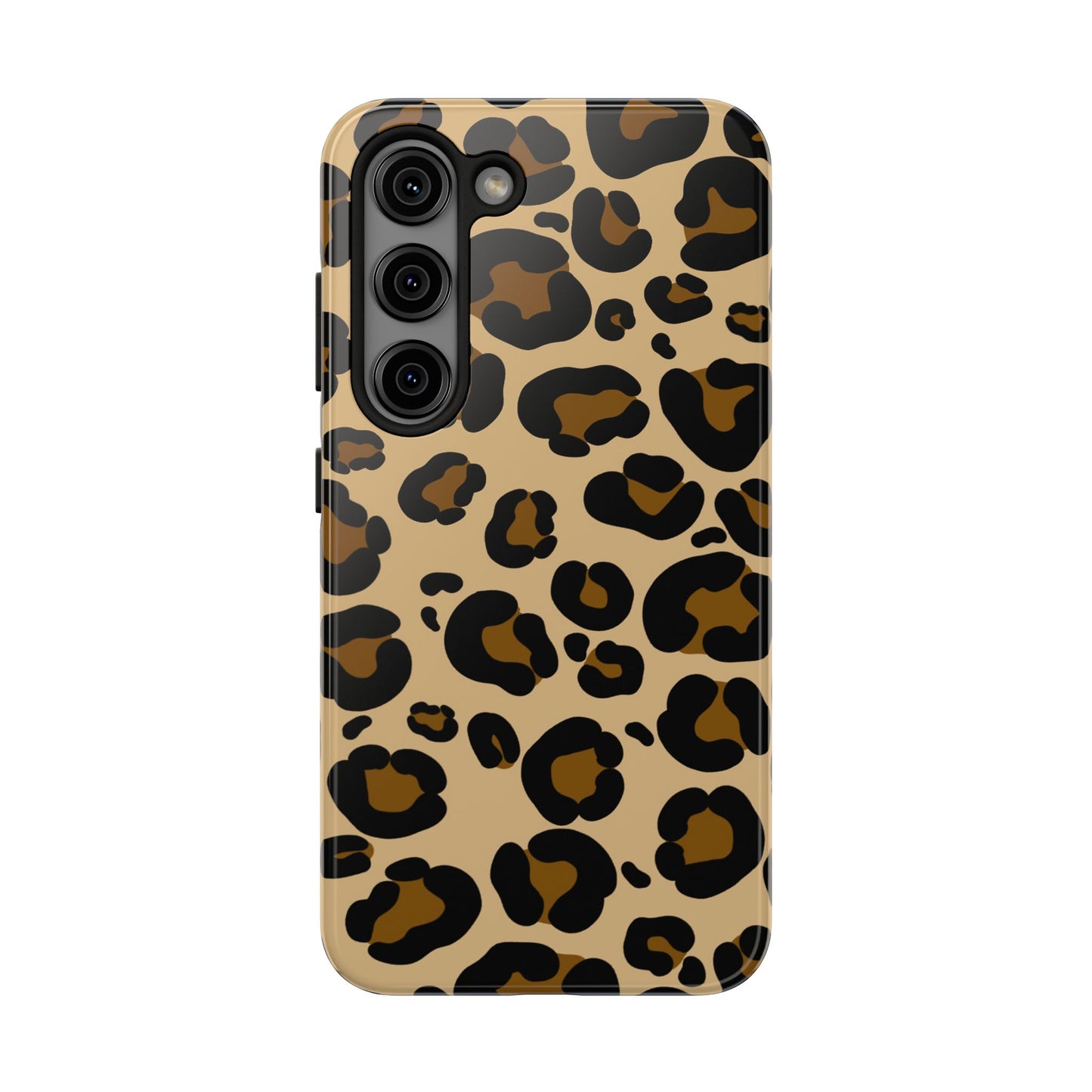 Chic Leopard Print Tough Phone Case - Durable Protection with Style