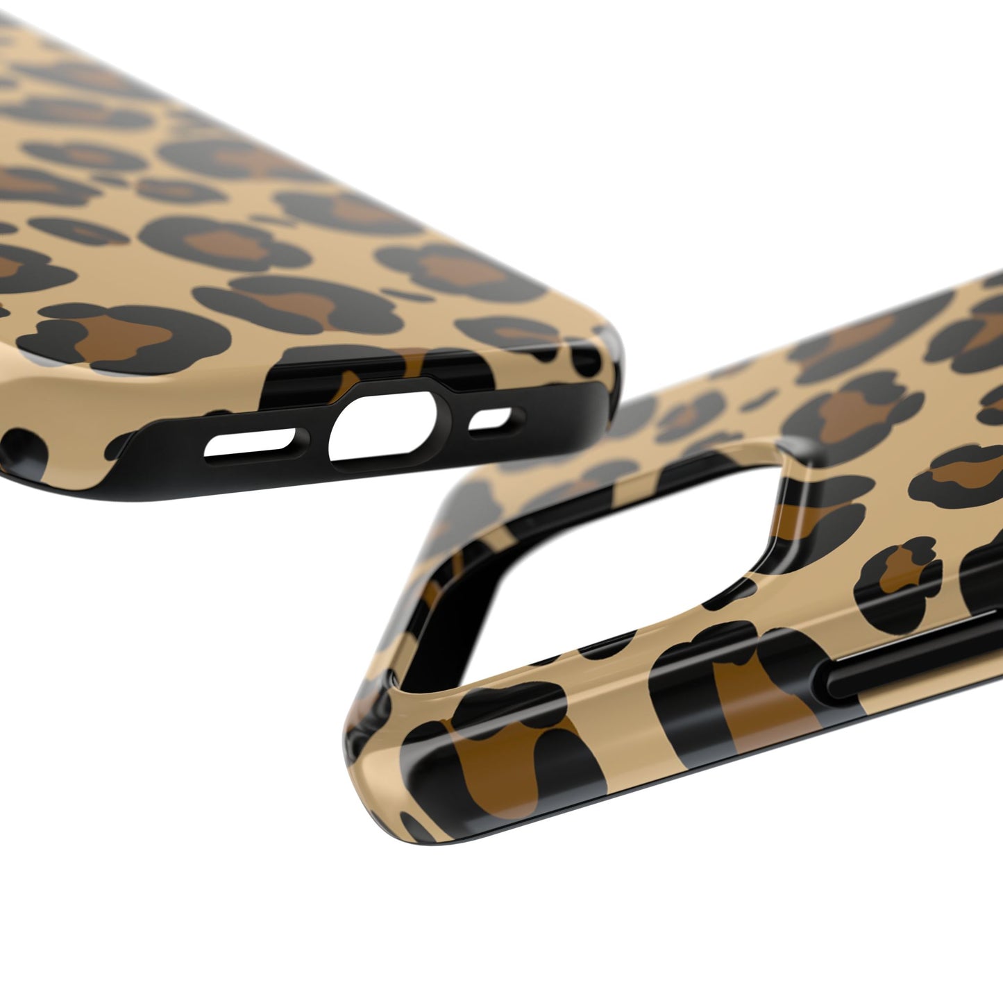 Chic Leopard Print Tough Phone Case - Durable Protection with Style