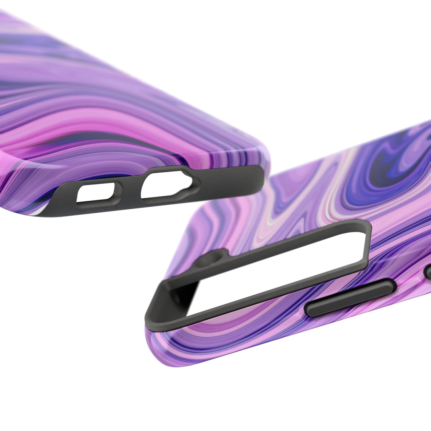 Marble Swirl Tough Phone Case - Artistic Purple and Pink Design