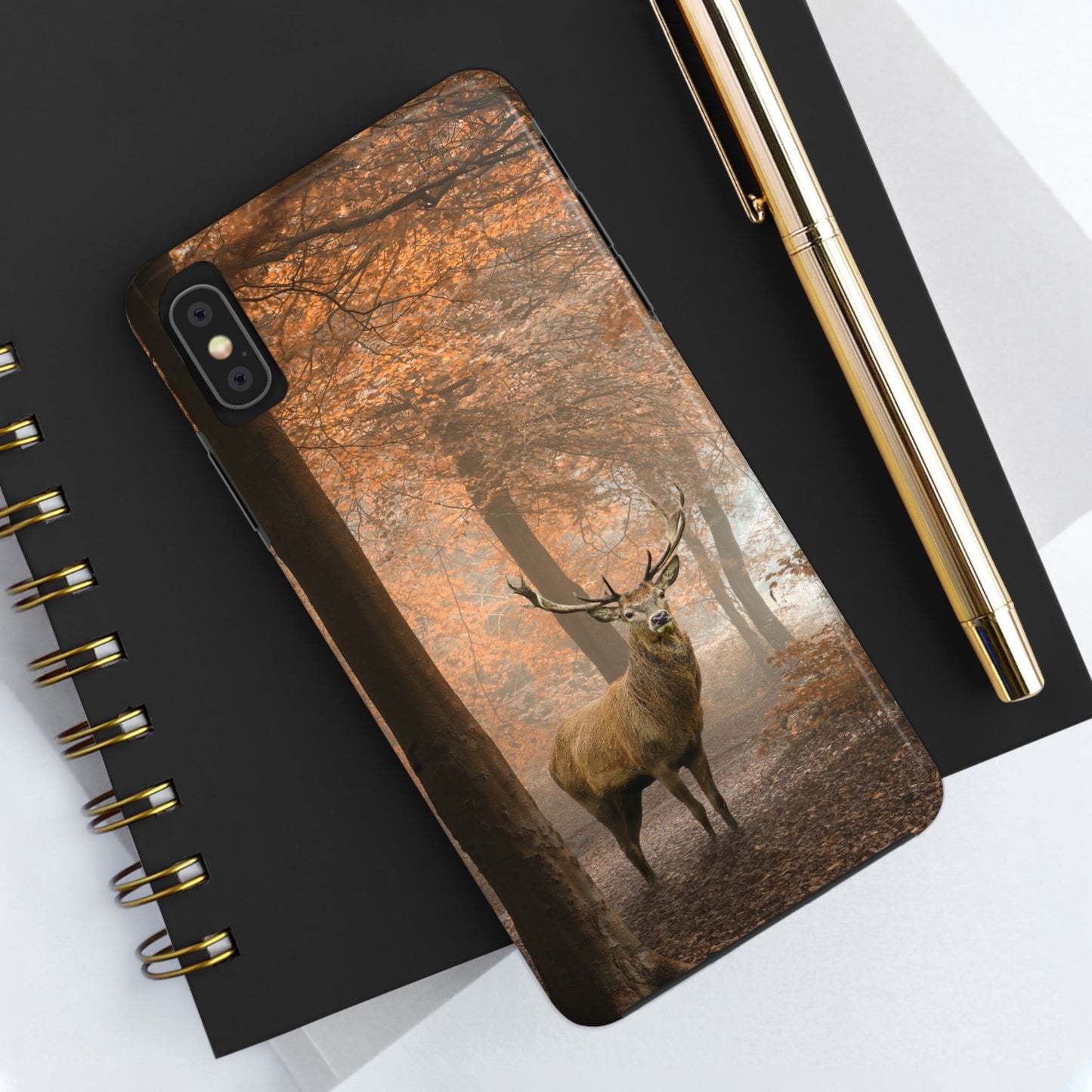 Nature-Inspired Tough Phone Case - Majestic Stag in Autumn Forest