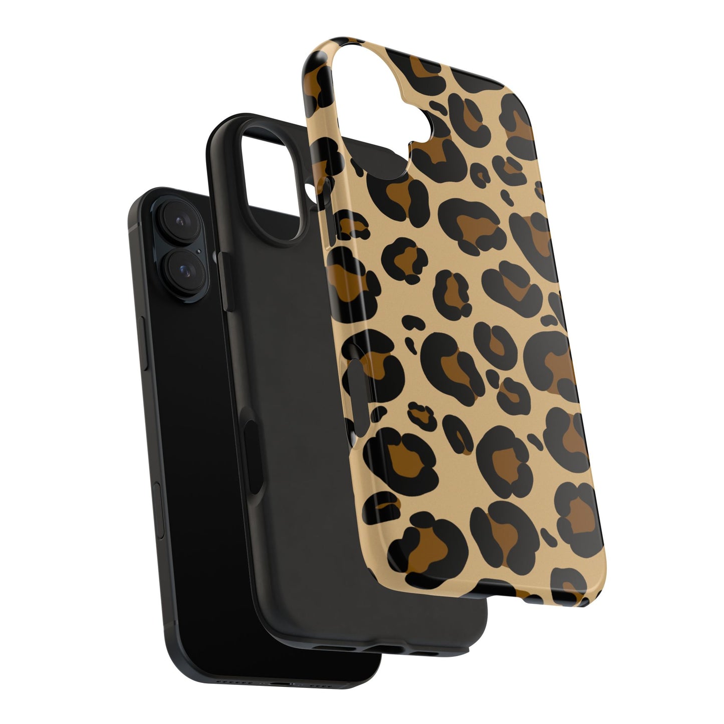 Chic Leopard Print Tough Phone Case - Durable Protection with Style