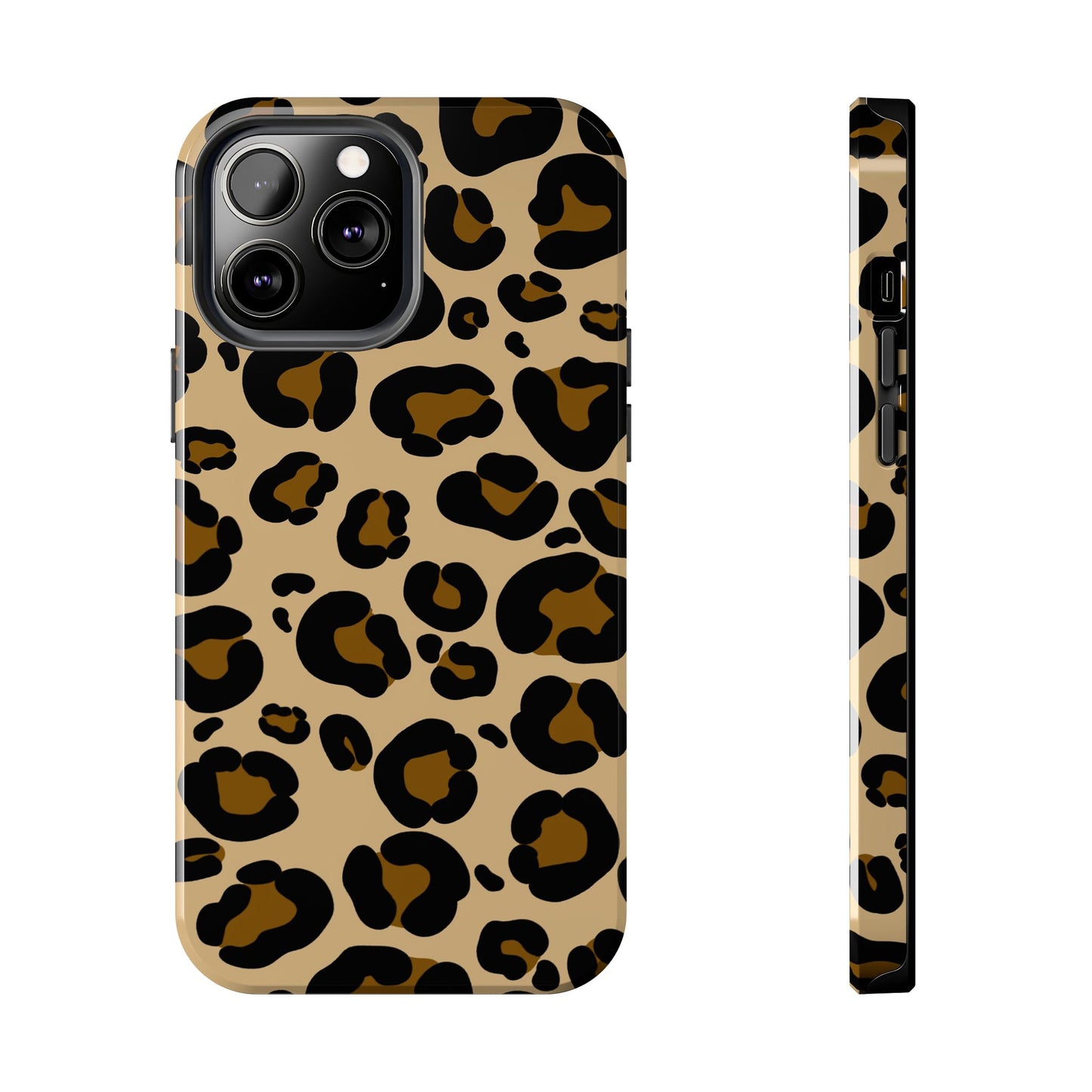 Chic Leopard Print Tough Phone Case - Durable Protection with Style